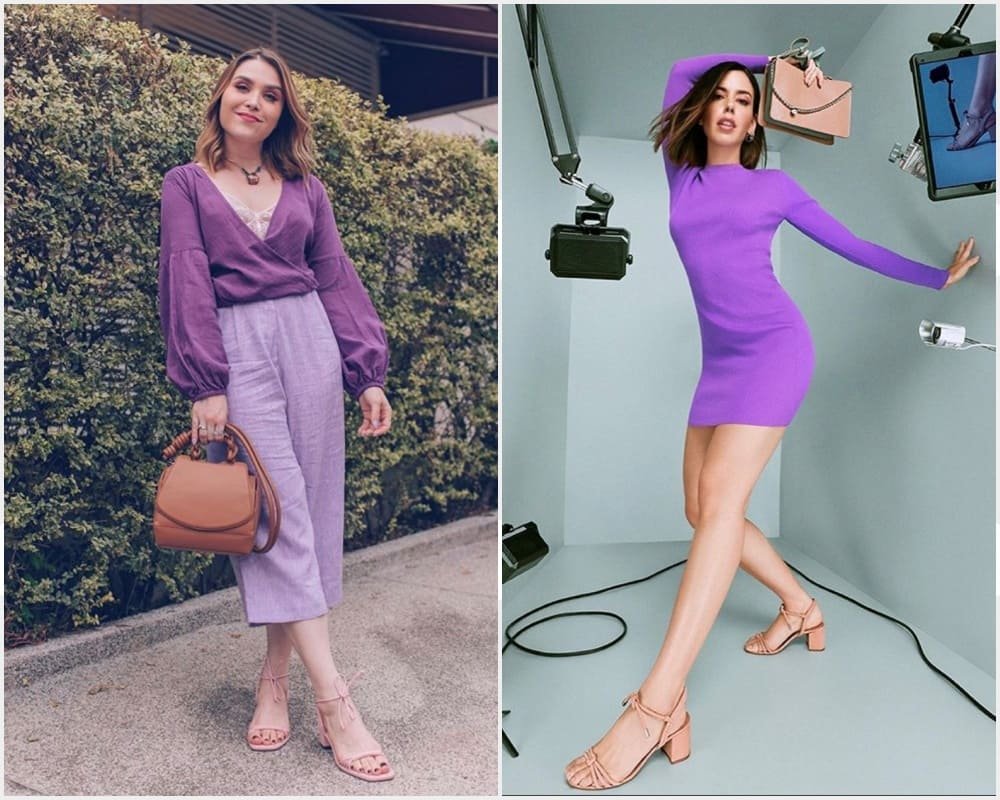 looks roxo casual e confortavel
