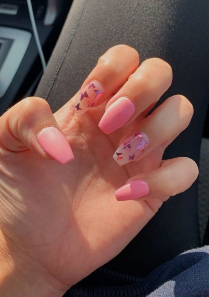 Unhas Rosas Delicadas